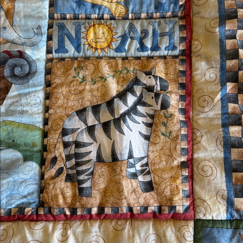 Vintage Noah’s Ark Baby bed comforter quilt - Picture 5 of 9